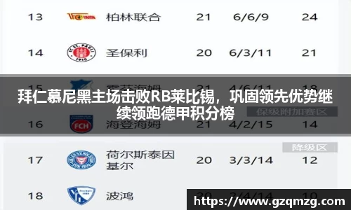 拜仁慕尼黑主场击败RB莱比锡，巩固领先优势继续领跑德甲积分榜