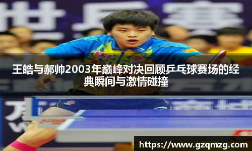 王皓与郝帅2003年巅峰对决回顾乒乓球赛场的经典瞬间与激情碰撞